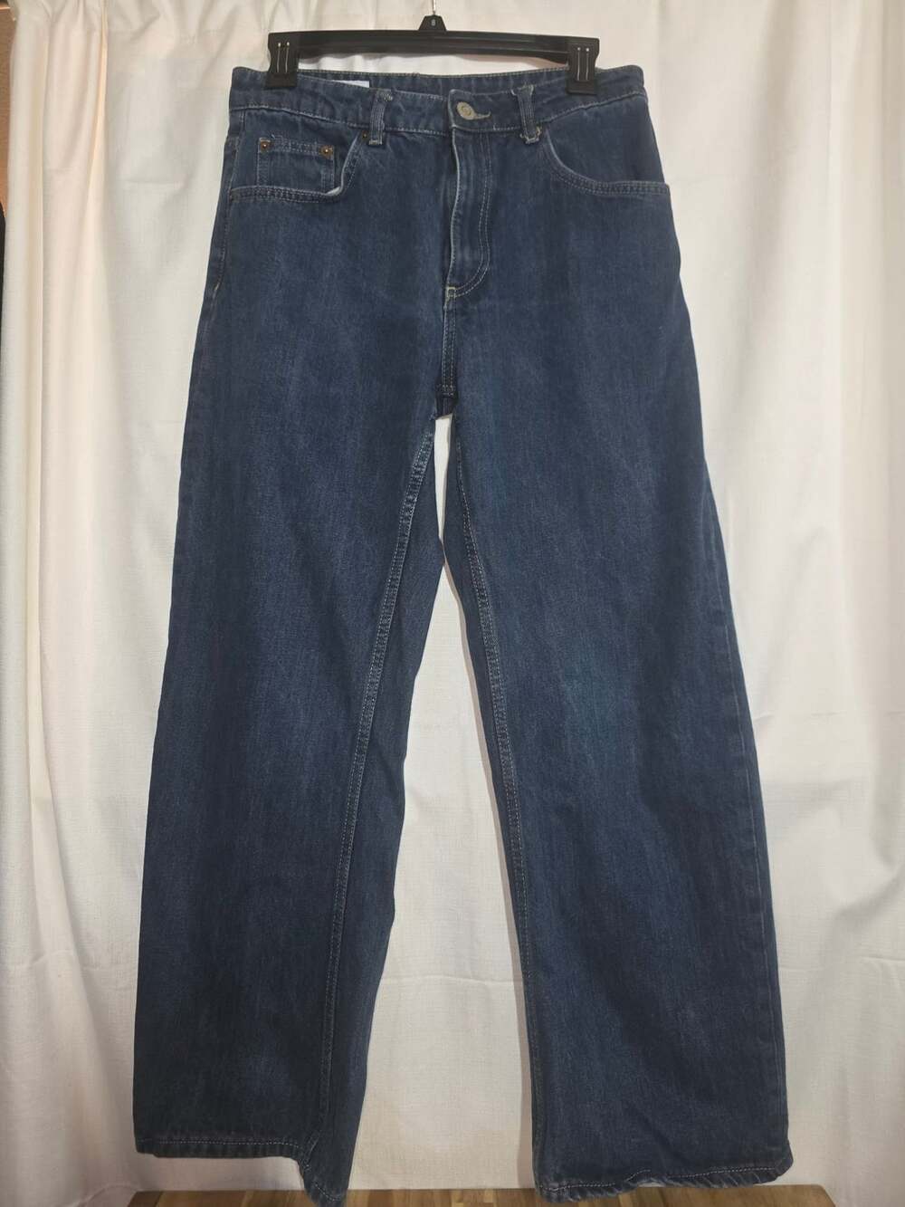 Zara Wide Leg Jeans Size 6 Blue Denim High Rise